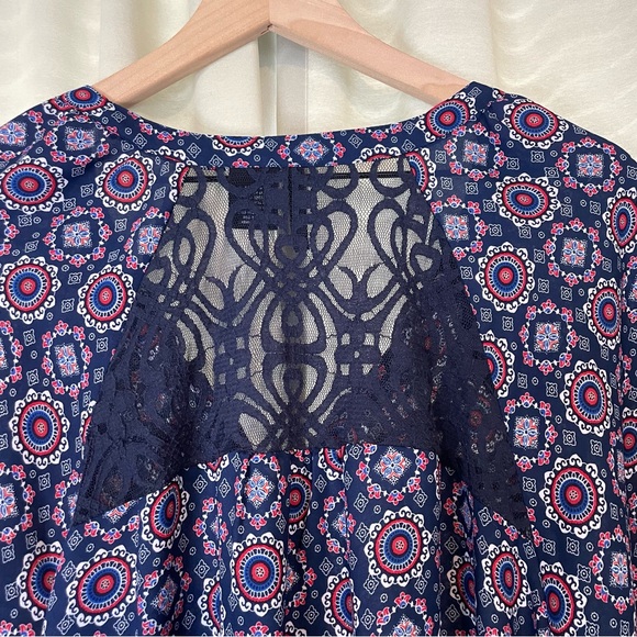 New Directions Boho Bandanna Print Blouse - Picture 9 of 11